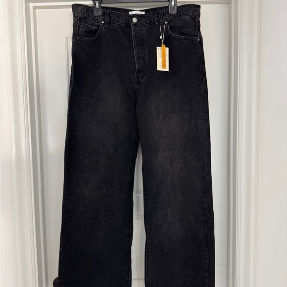 Mango NWT! High Rise Wide Leg Black Jeans - Picture 1 of 5